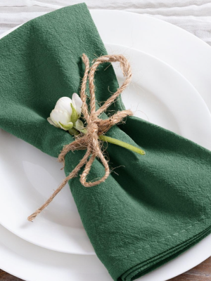 Emerald Green Cotton Linen Cloth Napkins Set of 8 – Rustic Reusable Dinner Napkins