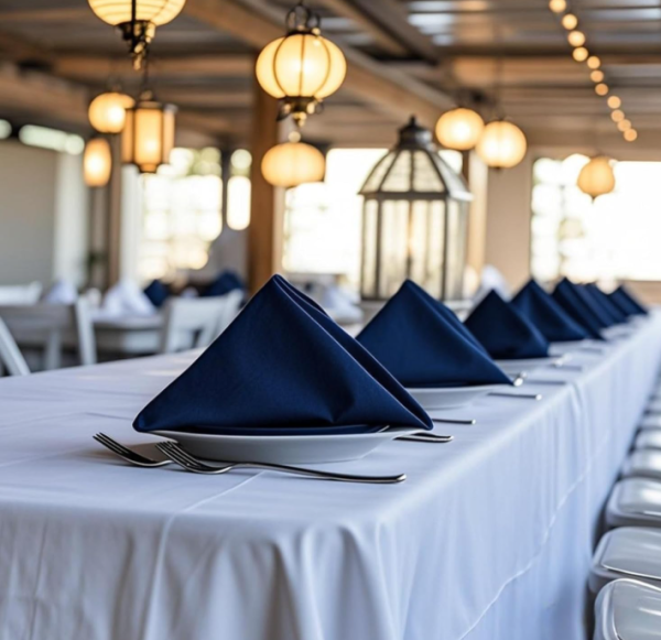 Navy Blue Heavy Duty Cloth Napkins Set of 4 – Washable Dinner Napkins
