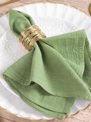 Sage Green Cotton Linen Napkins Set of 6 – Rustic Table Napkins