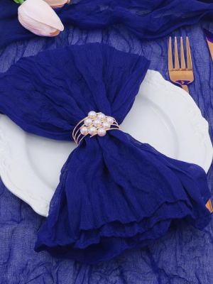 Royal Blue Cheesecloth Napkins Set of 12 – Rustic Gauze Table Napkins