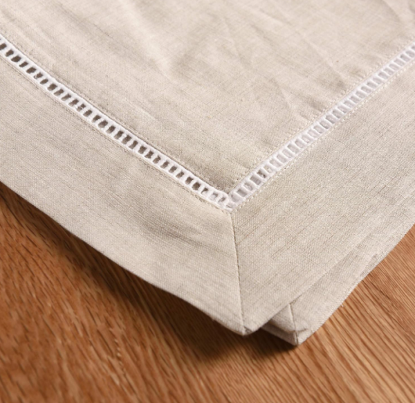 Natural Linen Cloth Napkins Set of 4 – French Style Hemstitch Dinner Napkins