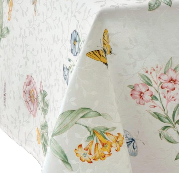 Butterfly Floral Damask Tablecloth