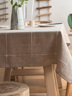 Farmhouse Embroidered Linen Tablecloth