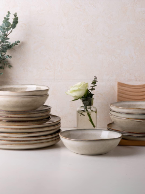 Reactive Glaze Stoneware Dinnerware Set for 4 – Scratch Resistant