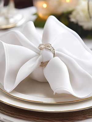 White Cloth Napkins Set of 12 – Classic Reusable Dinner Napkins
