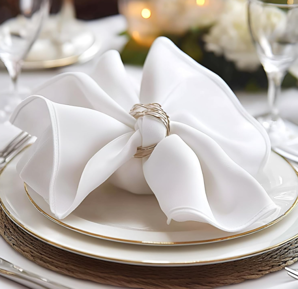 White Cloth Napkins Set of 12 – Classic Reusable Dinner Napkins