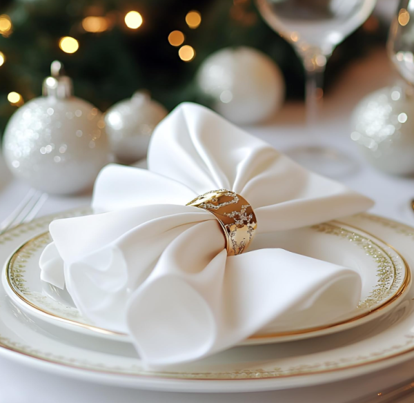 White Cloth Napkins Set of 12 – Classic Reusable Dinner Napkins