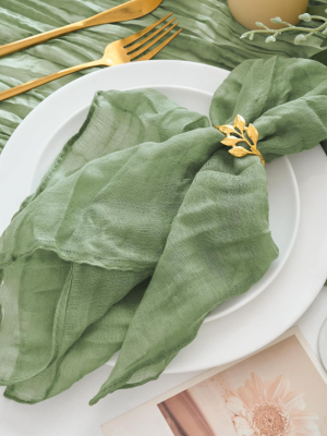 Sage Green Cheesecloth Napkins Set of 12 – Rustic Gauze Table Napkins