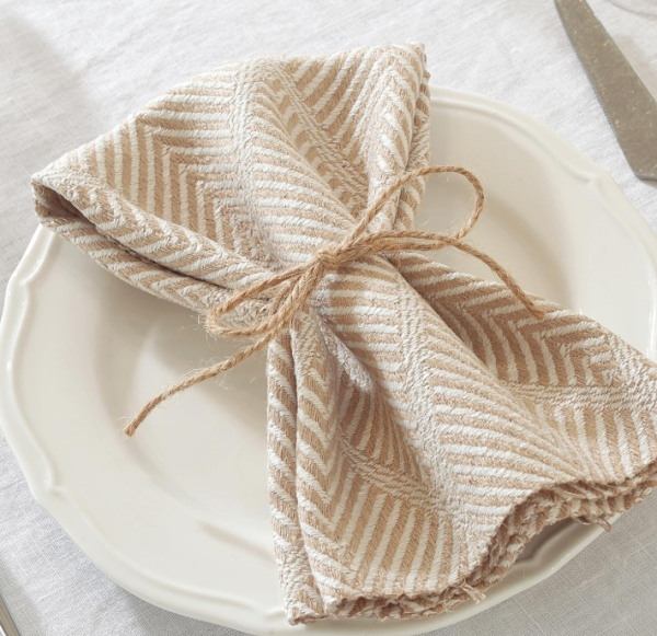 Green Textured Cloth Napkins Set of 6 – Rustic Reusable Table Napkins